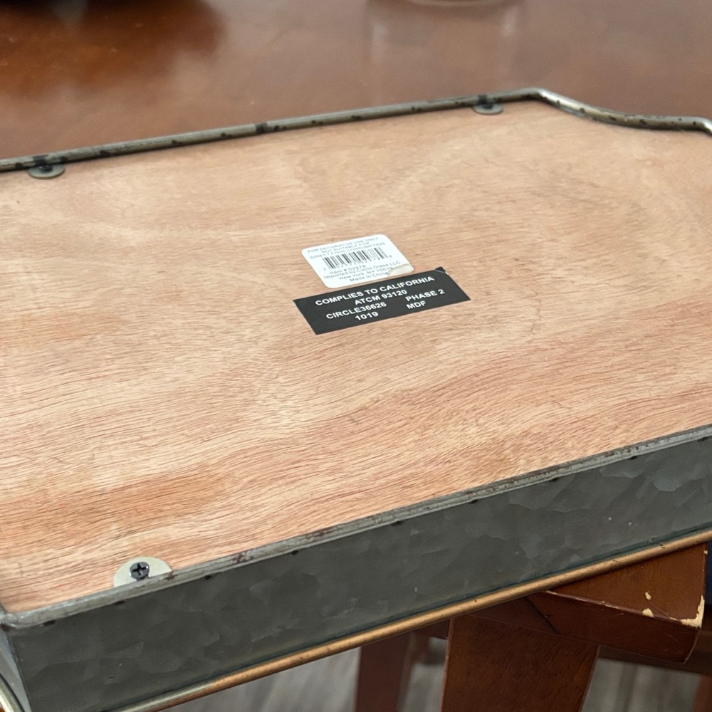 Rustic Metal and Wood Serving Tray - Picture 3 of 3